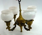 Antique German Gilded 4 Arm Hanging Light 1 12 Dollhouse Miniature