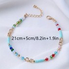 Colorful Beaded Anklet Boho Style Ankle Bracelet Womens Exquisite Fashionable 
