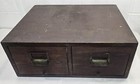 Vintage Globe Wernicke Oak 2 Drawer Index Card File Cabinet