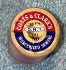 Vtg Coats   Clark 100 Yds Mauve  160-a Thread Wooden Spool Usa Made