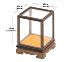 4 7  Wenge Wood Display Cover Wooden Trim Frame Base Glass Dome Case Box Decor