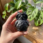 Natural Black Obsidian Carved Owl Figurine 1 5  Root Chakra Crystal Decor Gift