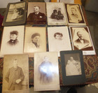 12-old antique Cabinet Cards men women 1 Is Dated 1877 gelatin Silver Print