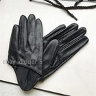 Fashionable Women s Sheepskin Gloves Half-palm Beautiful Plum Colored Leather