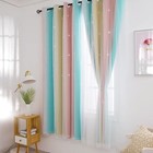 Hughapy Star Curtains Blackout  52w X 84l  Room Curtain - 1 Panel