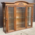 Vintage Wood And Glass Display Case Cabinet