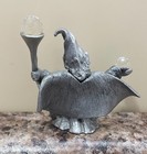 Vintage Spoontiques Pewter Wizard W staff   2 Swarovski Crystals D d Rpg   cmr591
