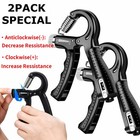 2 Hand Grip Strengthener Power Trainer Gripper Strength Adjustable Gym Exerciser