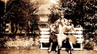 Vintage Old Photo Antique Picture Man Women Ladies Girls Dresses Hat Bench Home