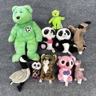 Lot Of 10 Ty Beanie Babies Plush Toys Mixed Animals Some Flaws No Tags Except 1