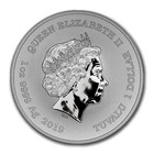 2019 Tuvalu  1 - 1 Oz  9999 Silver Marvel Series Captain America Bu