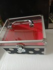 Polka Dot And Clear Women s Cosmetics Carry Box  Metal   Glass 8   6  5 5 