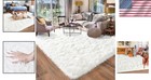 Luxurious 5x7 Soft Shaggy Area Rug For Living Room   Bedroom - Cream White