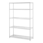White Wire Shelf 5-tier Heavy Duty 72 h X 48 w X 16 d  3000lb Total Capacity