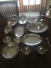 Lot Of 16 Silver Plated Dishes Plates 