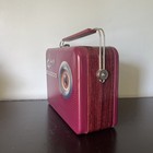 1950s Style Retro Radio Tin Lunch Box The Silver Crane Co  Red Vintage