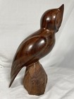 Hand Carved Wooden Owl Vintage Very Heavy  read 