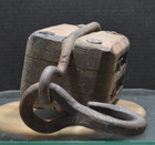 Vintage Heavy Wood Cast Iron Metal Block   Tackle Double Pulley Barn Antique