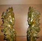 Pair Of Large French Bronze brass Pediments Decors Mounts Caryatid Goddess  14 