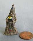 1998 Pewter Wizard W crystal Ball   Rhinestones Figurine 1-3 4  Tall 4038