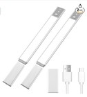 2 Pack  98 Led Motion Sensor Cabinet Light  Under Counter Closet Lighting 16 6in