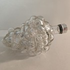 Vintage Clear Glass Bottle Shape Of A Cluster Of Grapes With A Black Lid 6 In
