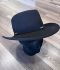 The Scala Collection Black Wool Felt Wide Brim Hat With Beaded Feather Accent