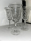 Vintage Set Of Four Morgantown Wine water Glasses  Etched  10 Ozs  8 h