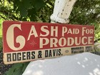 1900s Cash Paid For Produce Cardstock Sign Rogers   Davis Westfield Pa