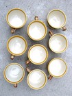 Lot Of 9 Mikasa Stylekraft Cups mugs - Brown tan Speckled Stoneware C0900