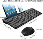 Wireless Keyboard And Mouse Combo With Phone And Tablet Holder  black 