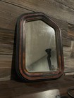 Antique 19th C Victorian Faux Tortoiseshell Finish Wood Frame Wall Mirror