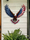 Soaring Eagle Metal Wall Decor Patriotic American Flag Vintage Wall Art Plaque