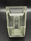 Vtg Mcm Libby Heavy Glass Cigar Pipe Holder Mid Century Clear Textured Ash Tray