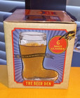 Home Essentials Beer Den Das Boot Set 6 Boot Shot Glasses - Clear - Nib