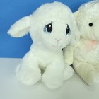 Precious Moments Lamb Plush Aurora Blue Eyes Pink Bow Lot Of 2 Stuffed Easter