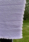 Crochet Handmade Baby Blanket - Lavender Purple With Pink Scallop Border  31x33 