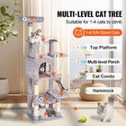 Cat Tree 60 6  Cat Tower With Cat Condo Sisal Scratching Post Light Grey