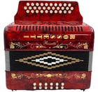 Rossetti 3112 Fbe Fa 31 Button 12 Bass Diatonic Accordion Red   Padded Gig Bag