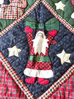 Handmade Christmas Quilt Wall Hanging 60  X 49  Santa Appliques Patchwork Rustic