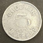 L j  Hayes Dallas  Tx  saloon C1915  Alum G f 5   Trade Token 22mm Scarce