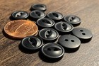 12 Vintage Nos Black Plastic Cat Eye Buttons Sew-through 2-hole 7 16  11mm 12641