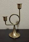 Vintage Brass Tapered Double Candlestick Holder 7 5    H