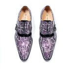 British Mens Leather Snakeskin Print Buckle Pointy Toe Business Casual Shoes 