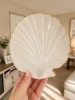 Vintage Lenox Shell Bowl Ivory Porcelain 24k Gold Trim Made In Usa Coastal Decor