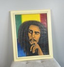 Bob Marley Original Oil On Canvas Painting Folk Art Signed Ws Jamaica Vintage
