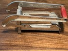 Vtg Ekco French Fry Potato Cutter Heavily Block Tinned Red Wooden Handle