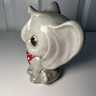 Baby Elephant Piggy Bank Red Polka Dot Bow-millis-vintage