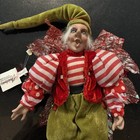 Christmas Pixie Elf Fairy Posable Figurine Ornament 8    Tall Glittery Wings Nos