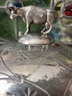 Antique E g  Webster   Son Silverplate Covered Butter Dish W cow Finial C 1870s